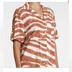 Pistola Tiger Stripe Rust Button Down Top